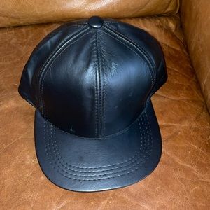 Black Leather Hat Medium